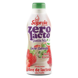 Leche Cultivada Zerolacto Frutilla Soprole 1Lt