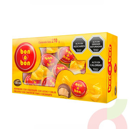 Bombones Chocolate con Leche Bon o Bon 210Gr 14 Unidades