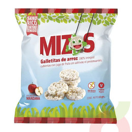 Galletitas de Arroz con Jugo Manzana Mizos 16Gr