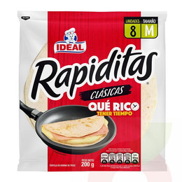 Tortilla Rapiditas Ideal 8 Unidades 200Gr 