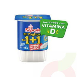 Yogurt 1+1 Azucarado Soprole 155Gr