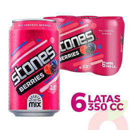 Pack Cerveza Berries Stones 350Cc 6 Unidades