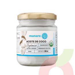 Aceite de Coco Orgánico Extra Virgen Manare 200Ml