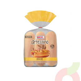 Pan Hotdog Brioche Artesano Ideal 370Gr 6 Unidades