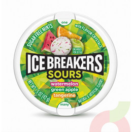Pastillas Sandía Manzana Mandarina Sin Azúcar Ice Breaker 42Gr