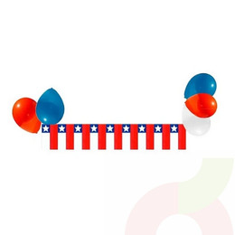 Set Dieciochero Bandera Plástica y 9 Globos 