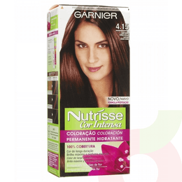 Tintura Pelo Nutrisse Cor Intensa 4.15 Castaño Ceniza Caoba Garnier