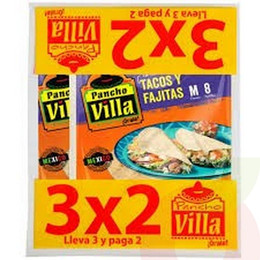 Tacos y Fajitas M 3X2 Pancho Villa 600Gr 8 Unidades