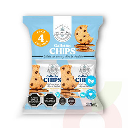 Galleton Chips Choc Sin Azúcar Pack 4Unid