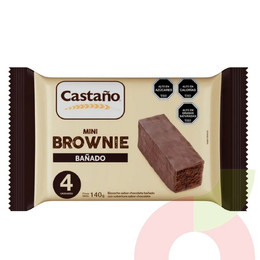 Mini Brownie Bañado  Castaño 140Gr 4 Unidades