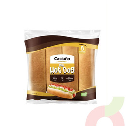 Pan Hot Dog Castaño 480Gr 8 Unidades