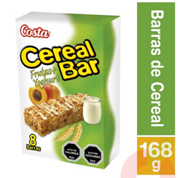 Barras De Cereal Fruta+Yoghurt Costa 168Gr 8 Unidades