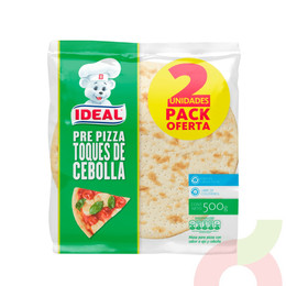 Pre Pizza Toques de Cebolla Ideal 500Gr 2 Unidades