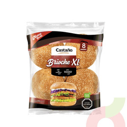 Pan Brioche XL Castaño 660Gr 8 Unidades