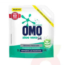 Detergente Líquido Soft Aloe Vera Omo 3Lt