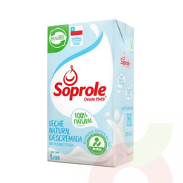 Leche Natural Descremada Soprole 1Lt