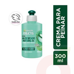 Crema Peinar Aloe Secado Natural Cabello Deshidratado Fórmula Vegana Fructis 300Ml