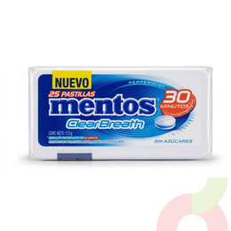 Pastillas Menta Sin Azúcar Mentos 18Gr 25 Unidades