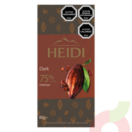 Chocolate Dark Intense 75% Cacao Heidi 80Gr