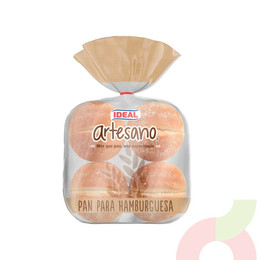 Pan Artesano Hamburguesa Ideal 720Gr 8 Unidades
