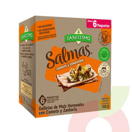Galletas Salmas Camote y Zanahoria Sanissimo 108Gr 6 Unidades