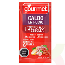 Caldo en Polvo Tocino, Ajo y Cebolla Gourmet 48Gr