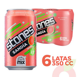Pack Cerveza Sandía Stones 350Cc 6 Unidades