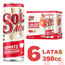 Pack Cerveza Mix Frutos Rojos Sol 350Cc 6 Unidades