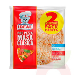 Pre Pizza Masa Clásica Ideal 500Gr 2 Unidades