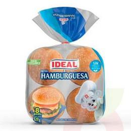 Pan Hamburguesa Ideal 520Gr 8 Unidades