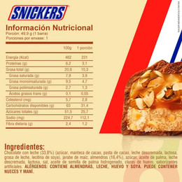 Chocolate Snickers Almendra Mars 43Gr