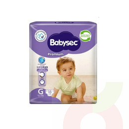 Pañales Premium Babysec G 18 Unidades