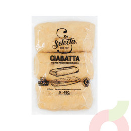 Pan Artesanal Ciabatta Prehorneada 480Gr 6 Unidades
