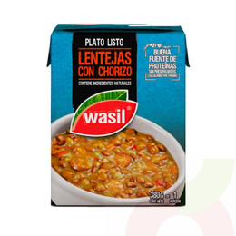 Lentejas con Chorizo Tetra Pack Wasil 380Gr
