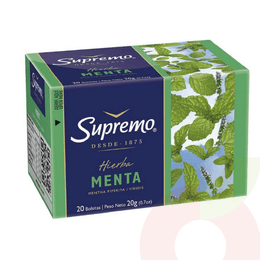 Té Hierbas Menta Supremo  20 Unidades 20Gr