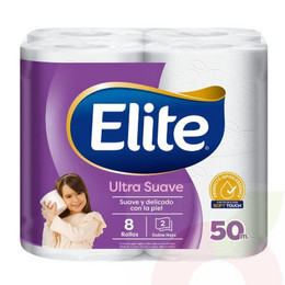 Papel Higiénico Doble Hoja Elite 50Mt 8 Unidades