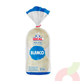 Pan Pita Blanco Ideal 344Gr 8 Unidades
