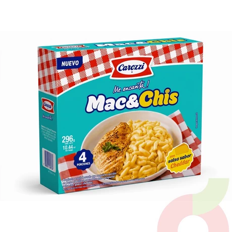 Mac & Chis Cheddar Carozzi 296Gr