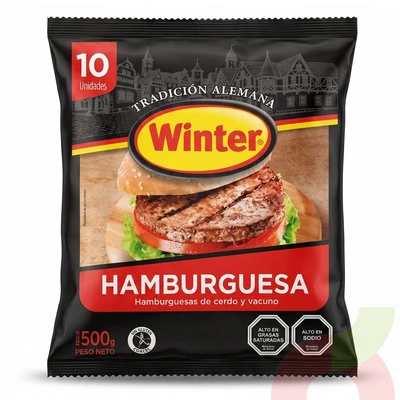 Hamburguesas Vacuno Winter 500Gr 10 Unidades