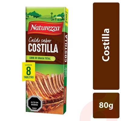 Caldo Sabor Costilla 8 Tabletas Naturezza 80Gr