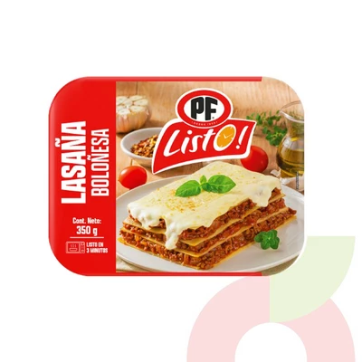 Lasaña Boloñesa PF Listo 350Gr