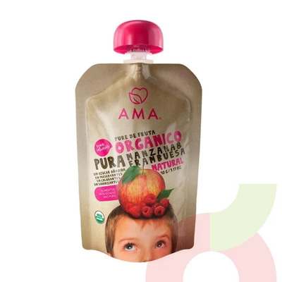 Puré de Manzana y Frambuesa Ama 90Gr