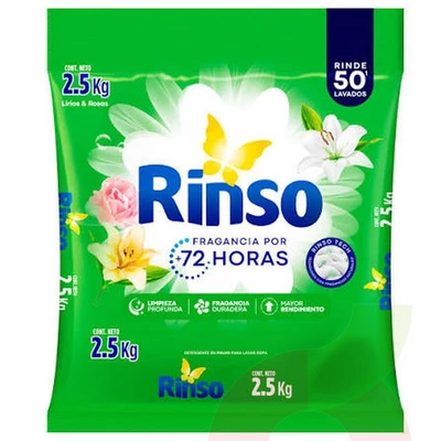 Detergente en Polvo Lirios Rinso 2.5Kg