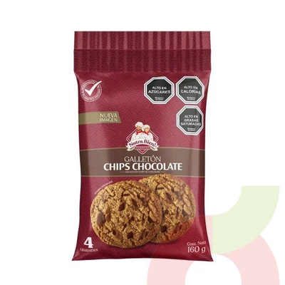 Galletón Chips Chocolate Nutra Bien 160Gr 4 Unidades