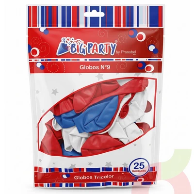 Globos Tricolor Fiestas Patrias Big Party 25 Unidades