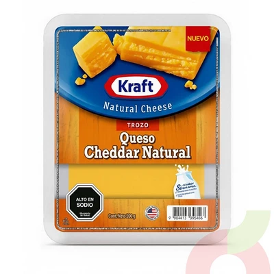 Queso Chedar Natural Trozado Kraft 200Gr