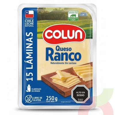 Queso Ranco Laminado Rígido Colun 250Gr