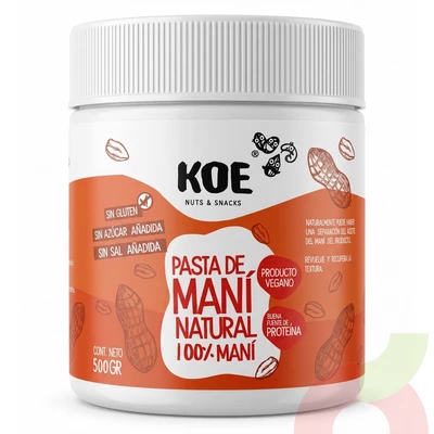 Pasta de Maní Natural Koe 500Gr