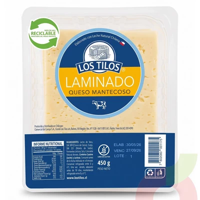 Queso Mantecoso Laminado Los Tilos 450Gr