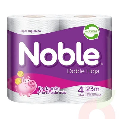 Papel Higiénico Doble Hoja Noble 4 Unidades 